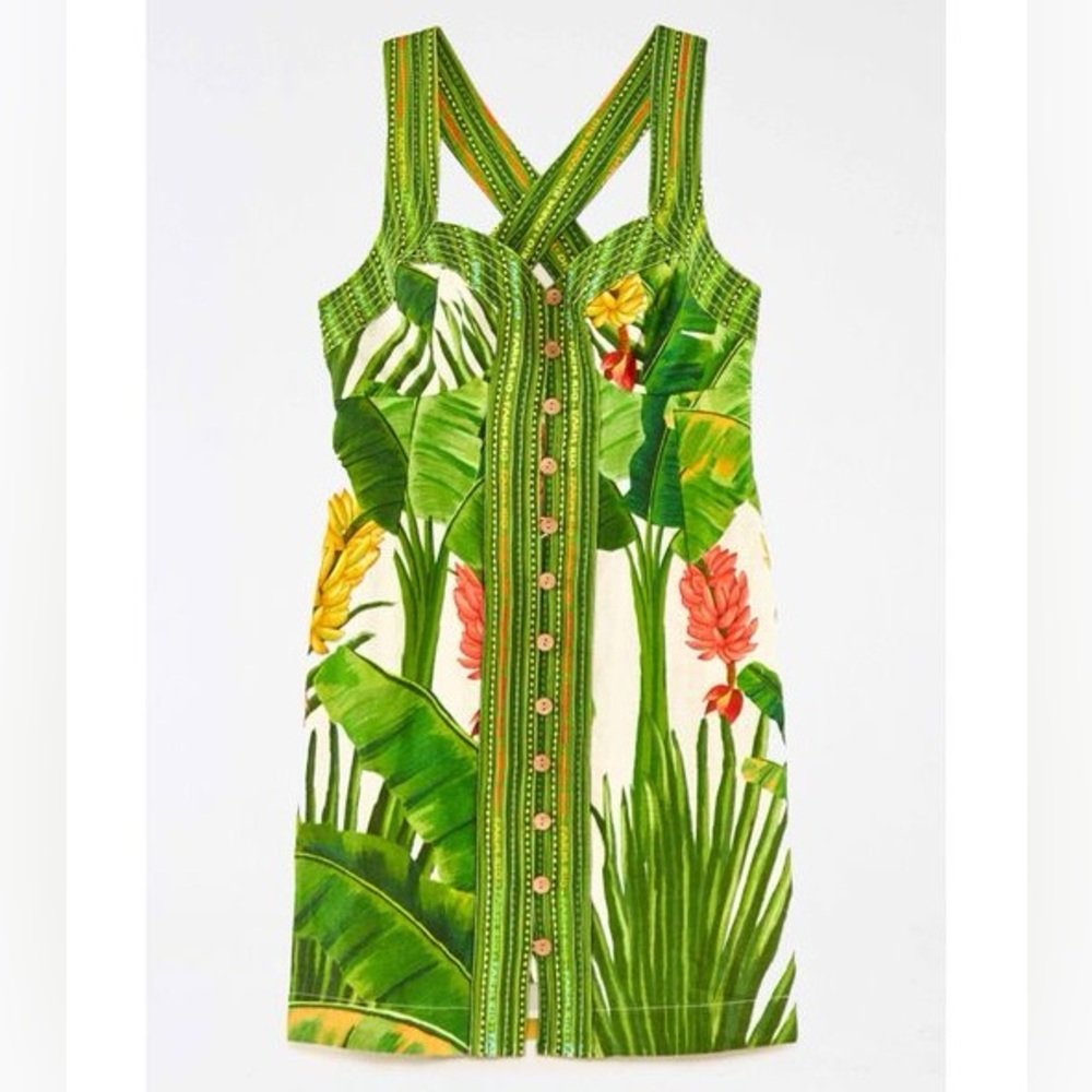 FARM Rio Fresh Forest Scarf Dress, Size Small